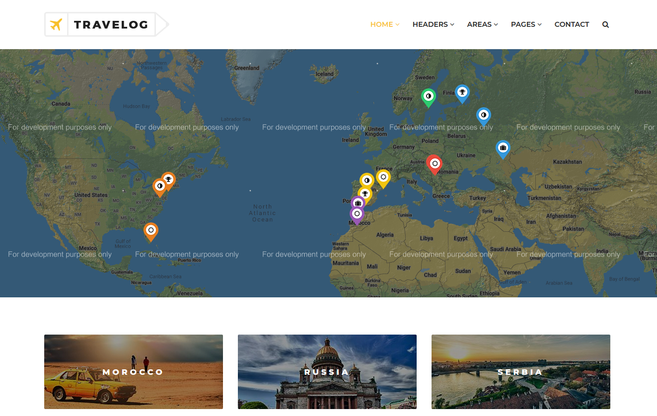 Travelog Demo WordPres theme view